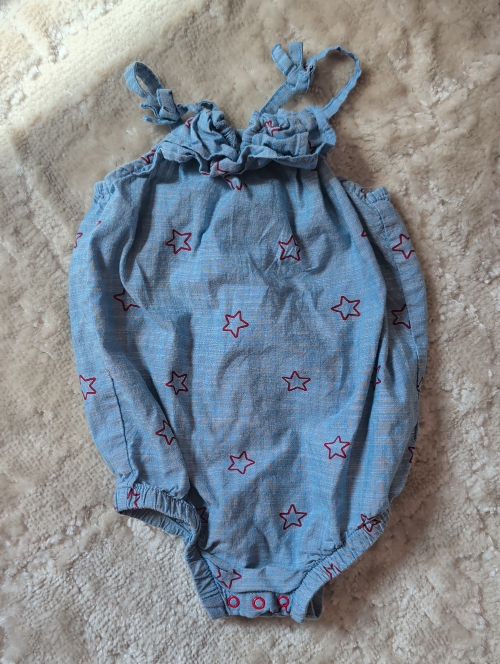 Cat & Jack Light Blue Star-Print Baby Romper